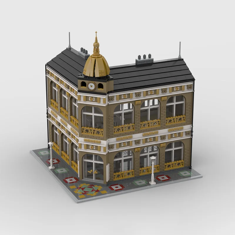 City Street View Model MOC Building Bricks Gallery Architecture Modular Technology Children Holiday Gifts Assemble Toys Suit