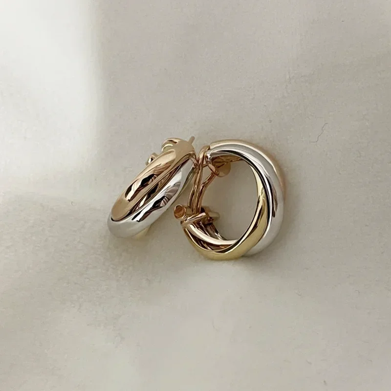 

Стерлингового Серебра 925 пробы, высокое качество, изысканное 3-кольцо, 3-цветные серьги, женские темпераментные серьги, все роскошные ювелирные изделия, подарки друзьям