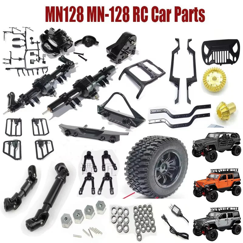 MN MN128 MN-128 piezas de coche RC dirección de engranaje Control remoto placa base caja de cambios eje de transmisión caja de onda de neumático y otros accesorios
