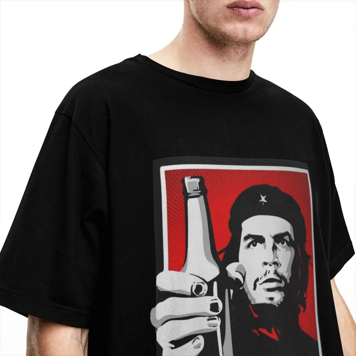 Che Guevara CHEERS T Shirt Man Funny Drink Awesome 100% Cotton T-Shirts Beach Crewneck Novelty Tees Design Oversized Tops