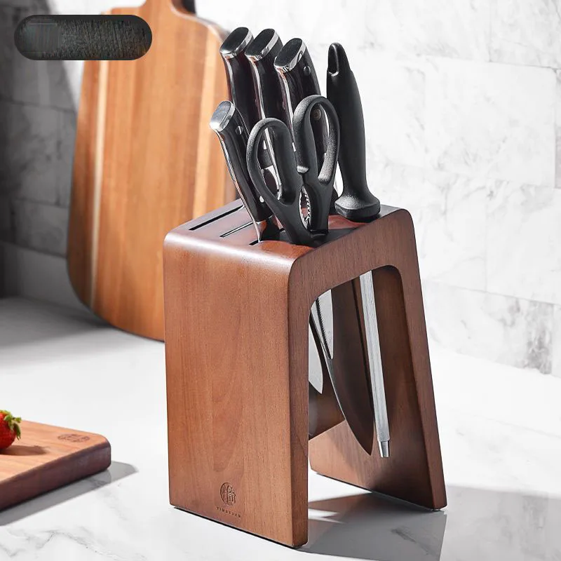 Wooden Knife Holder Kitchen Supplies Multifunctional Knife Storage Rack Household Table Top Storage Kitchen Accessories ZD219