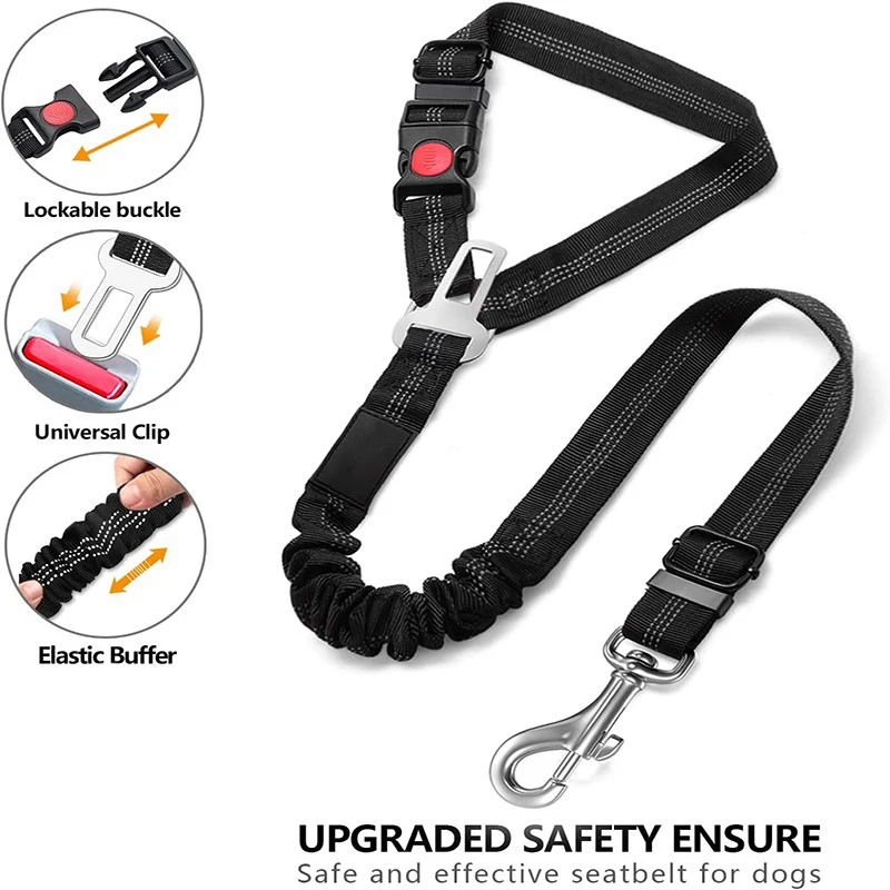 Two-in-one Dog Safety Belt Pet Car Safety Belt Can Be Adjusted For Pet Accessories Of Cat And Dog Collar Dog Collar