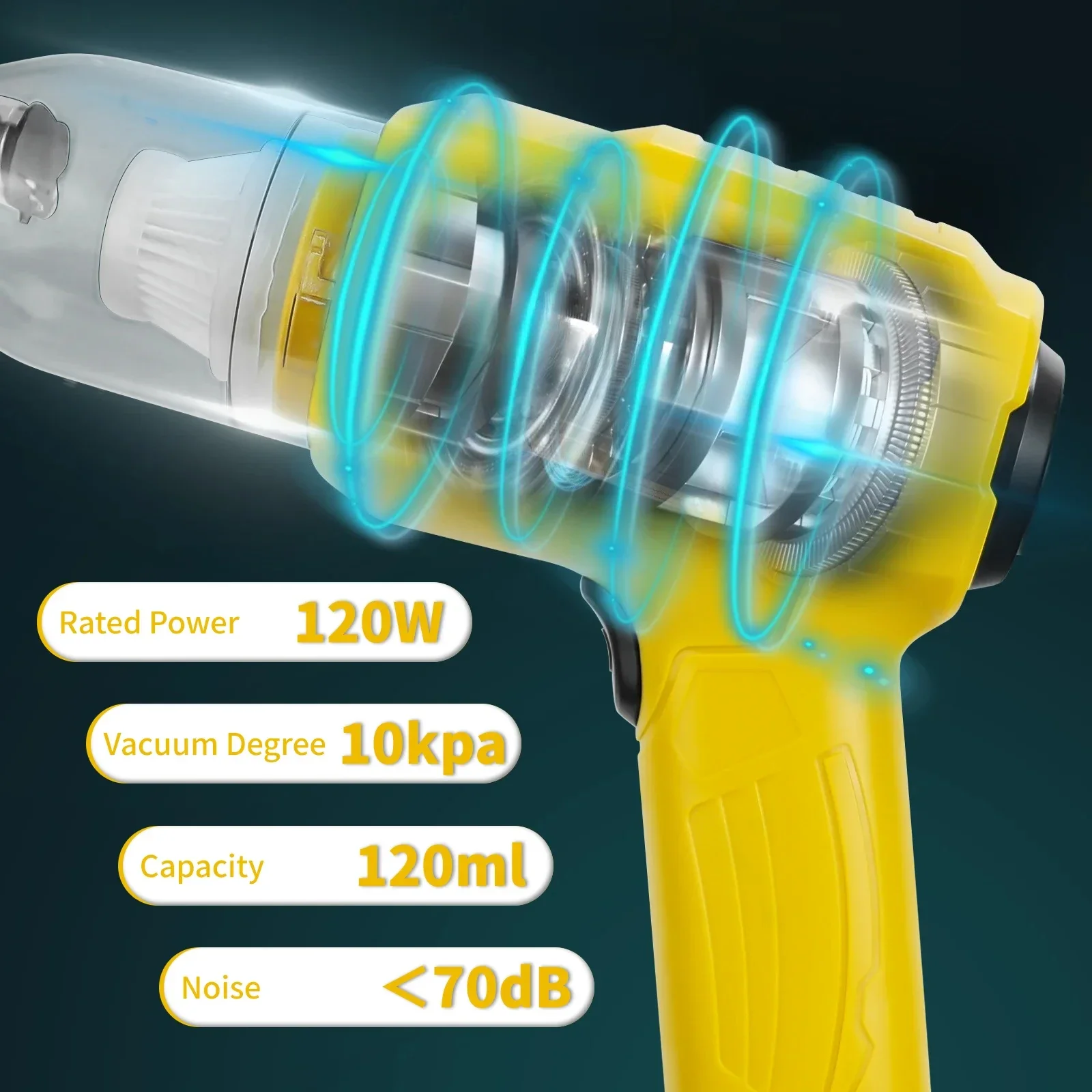 Handheld Car Vacuum Cleaner 10Kpa Cordless Dust Collect Machine Andair Blower Power Tool For DEWALT 20V Battery