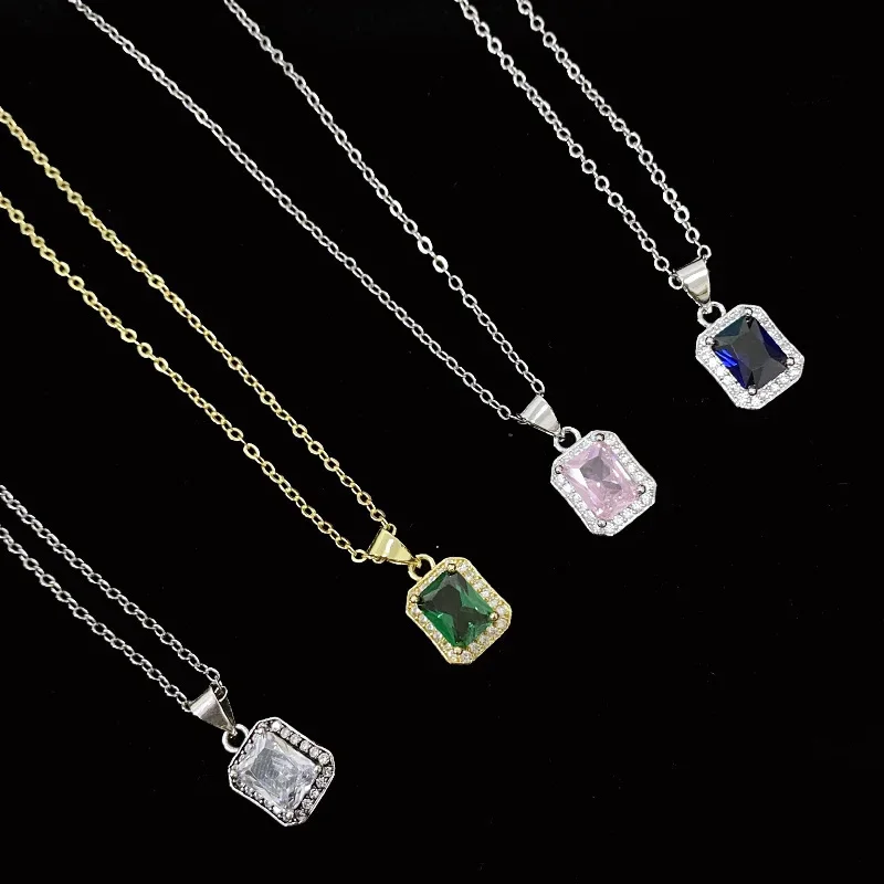 

MDL Moissanite Style Hip Hop Colours Micro Set 3A Zircon Pendant 18k Plated Green Spinel Cube Sugar