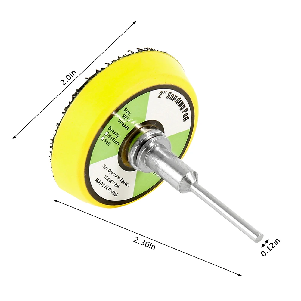 60PCS/Set 2 Inch Drill Sander Attachment with Backer Plate 2" Shank Sanding Discs Pad Kit Includes 100-2000 Grit Sandpapers