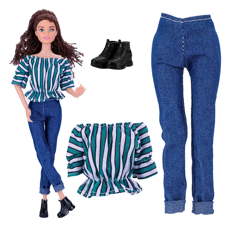 Clothes For Baby doll Girl Dress Blouse Pants Jeans Fashion Outfit Casual Wear Shirt Skirt Clothes For Doll Accessories kids Toy