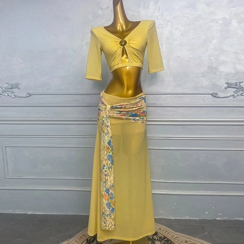 Customized Belly Dance Practice Dress Performance Clothing Female Women Oriental Dance Costumes Set Exotic Dancewear