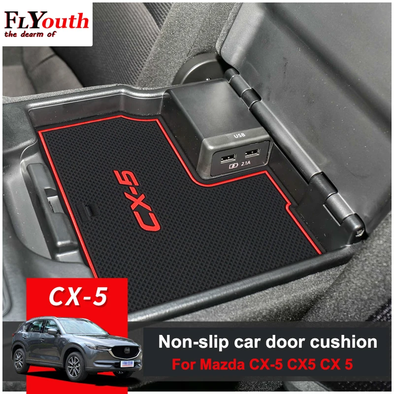 For Mazda CX-5 CX5 CX 5 2013-2018 18pcs Rubber Mat Door Mat Anti-slip Cup Pad Interior Decoration Accessory Gate Slot Pad