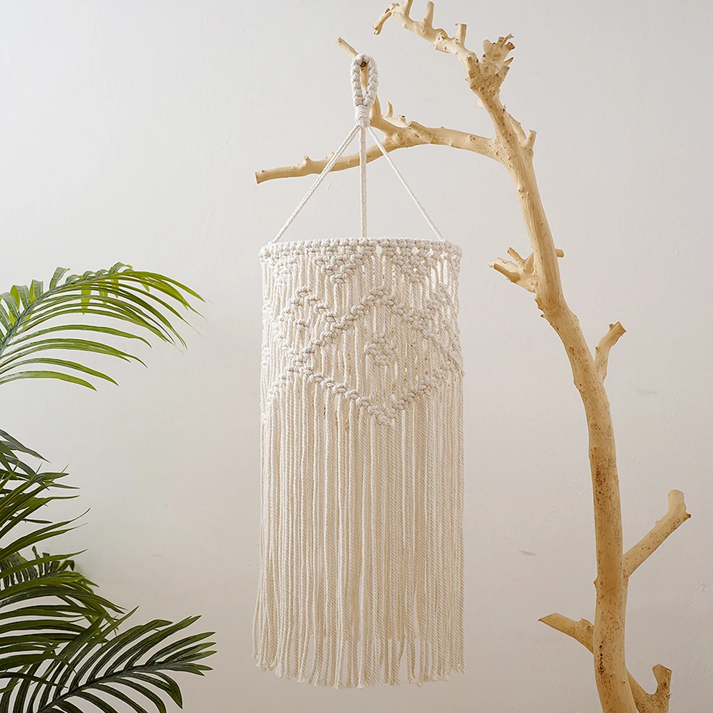 Creative Macrame Chandelier Shade Hanging Light Shade Ceiling Pendant Tassel