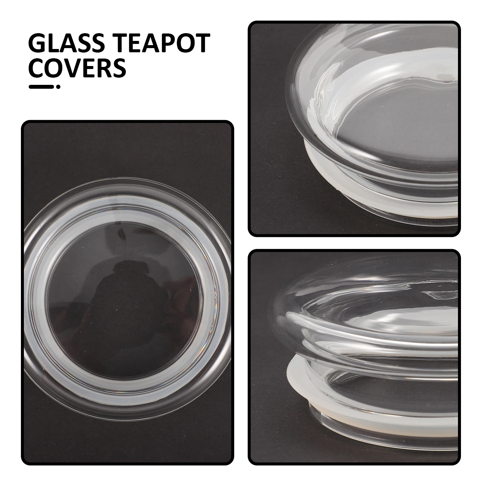

2pcs Lids Leak-Proof Tea Pot Covers Protective Caps Flower Design Sealing Teapot Accessories Glass Lid Replacements Dustproof