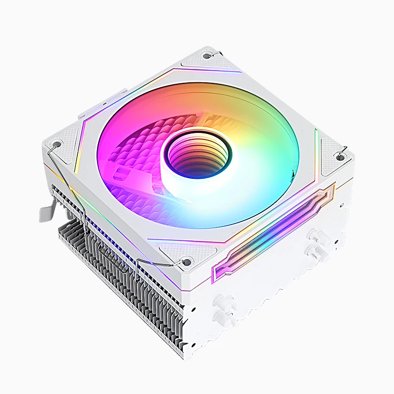 QiuzAim ที่มีประสิทธิภาพ CPU Cooler พัดลม 120 มม.4Pin/PWM สีไฟ PC 4 ความร้อนท่อติดตั้ง LGA115x 1200 1700 1366 AMD am3 am4 am5