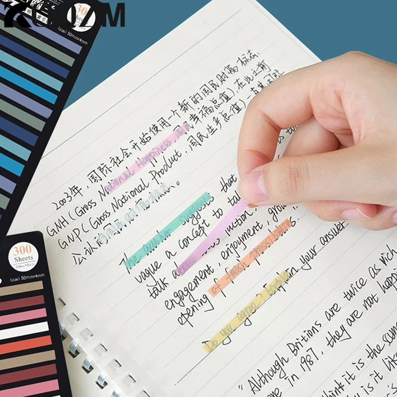 Transparente Sticky Note para Page Marker Planner, Tabs Índice Flourcent, Bandeira de Seta, Adesivos, Escritório, Material Escolar, 300 Folhas