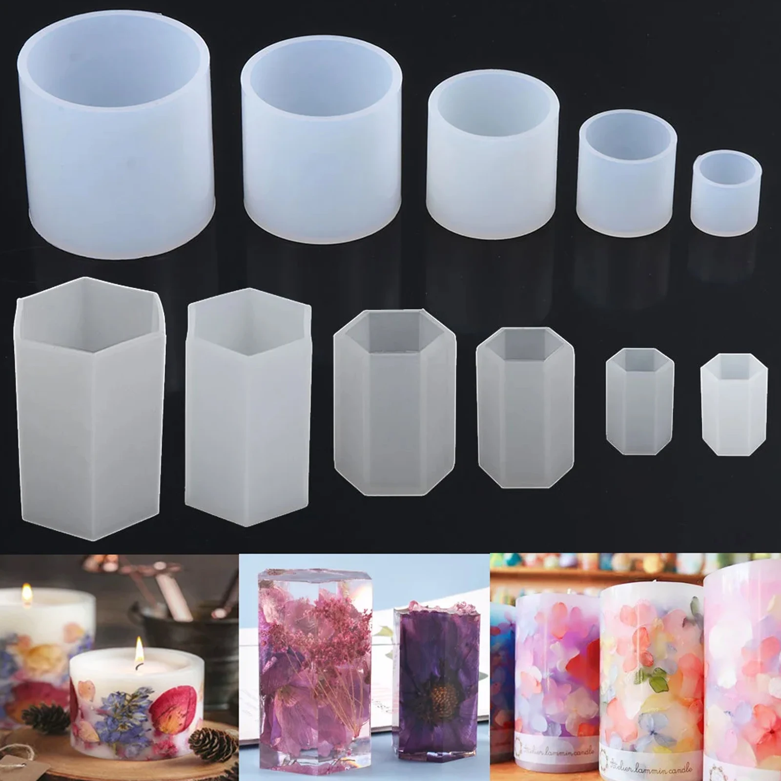 Cuboid Cube Resin Mold Crystal Epoxy Resin Silicone Mold DIY Jewelry Pendant Candle Mold Square Rectangular Sphere Casting Craft