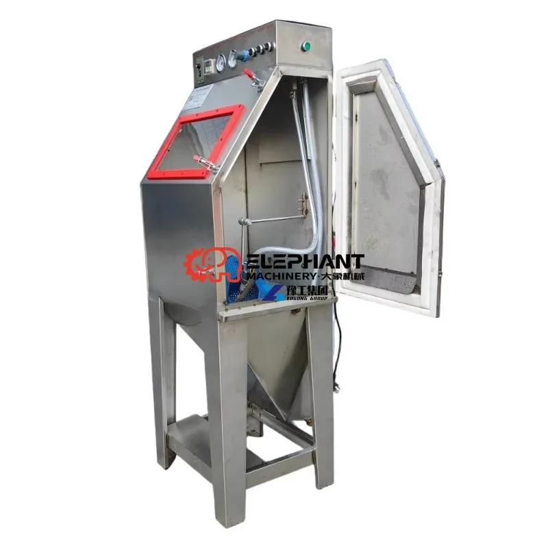 Automatic High Efficiency Tumbler Wet Sand Blasting Machine with Pump Batch Small Metal Components Surface Treatment