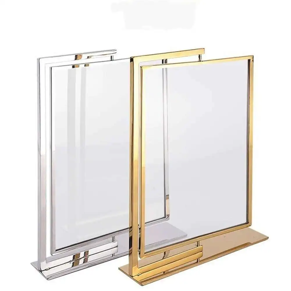 

360 Degree Rotation A4 Double-sided Poster Rack Cafe Table Sign Advertising Promotion Desk Display Stand Rack Metal Poster Stand
