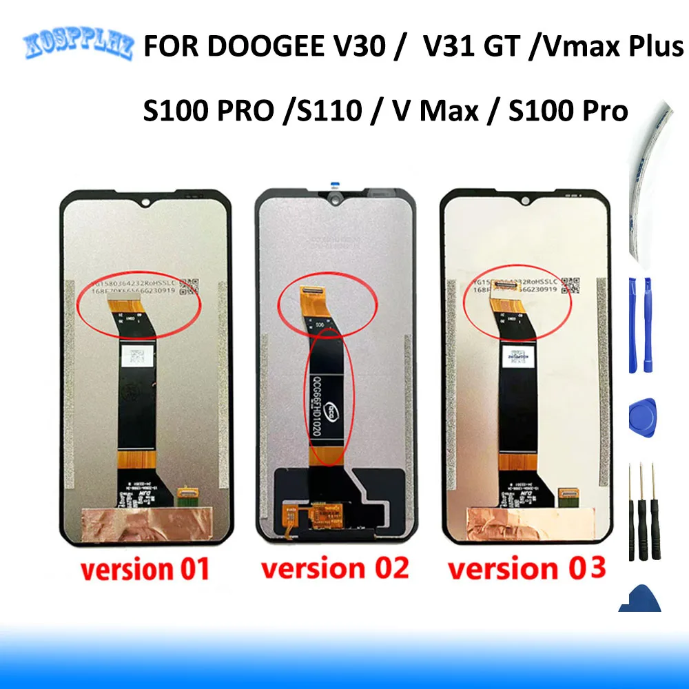 

For DOOGEE Vmax Plus S100 PRO S110 V30 V31 GT V Max E S100 E DF10 Pro DF20 S110GT LCD Display