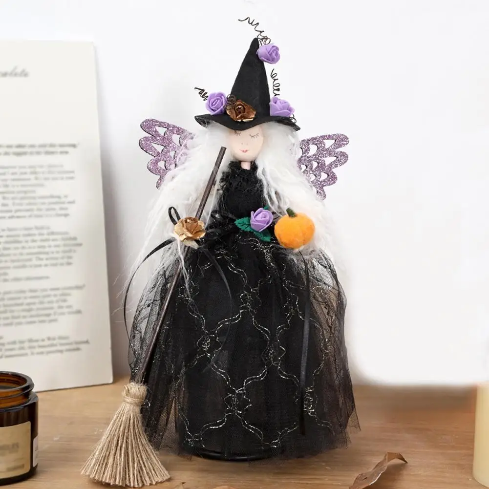 Halloween Cute Mysterious Witch Doll Decorations Handmade Party Witch Manufacture Gift Home Broom Holiday Decoration Meanin D4O6