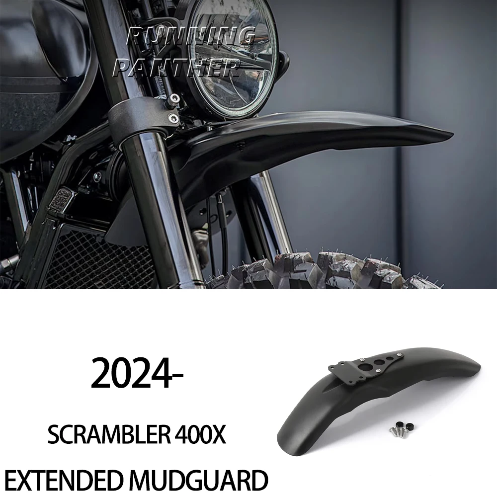 

Motorcycle Accessories For Scrambler 400X 400 X 2024- Black Extend mudguard and increase mudguard height