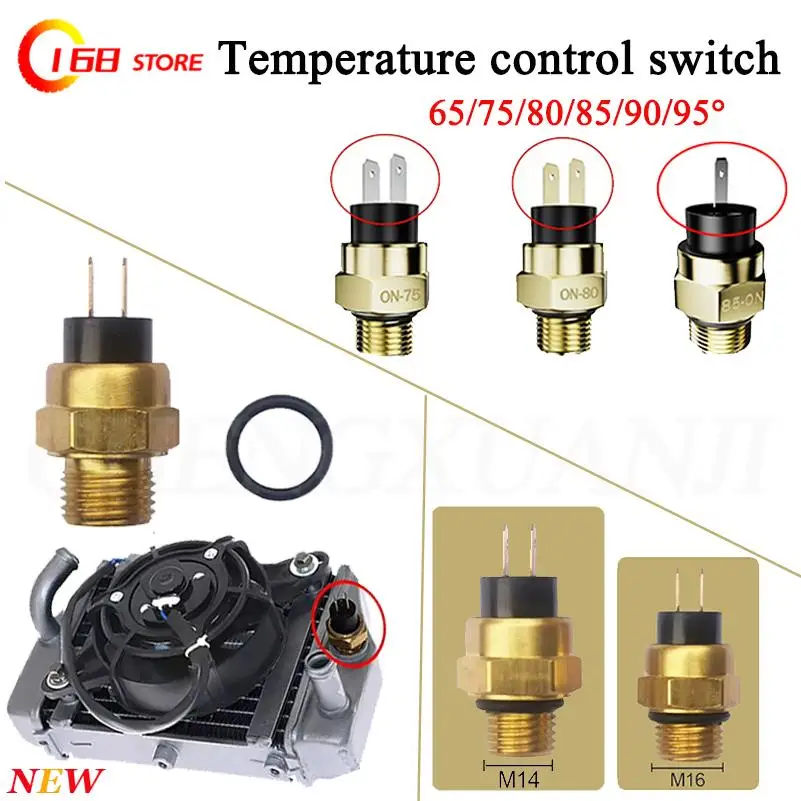 

M14 M16 Efficient Performance Durable Brass Motorcycle Radiator Coolant Fan Water Temperature Thermostat Switch