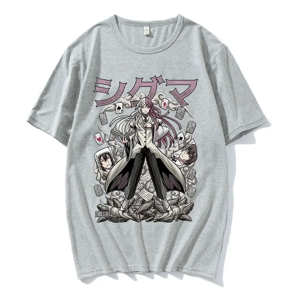 Anime Bungou Stray Dogs T Shirt Sigma Manga Graphic T-shirt Men Women Harajuku Casual Cotton Oversized Short Sleeve T Shirts