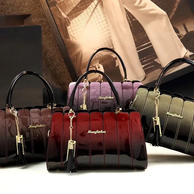 Fashion Atmospheric Patent Leather Messenger Bag Handbag Women Shoulder High Quality Casual Tote Ladies