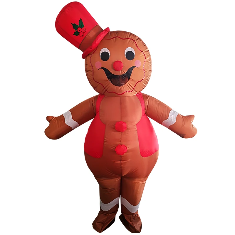 Adulto inflável bonito homem de gengibre traje estilo infantil diversão variedade de natal carnaval festa de halloween cosplay vestir-se