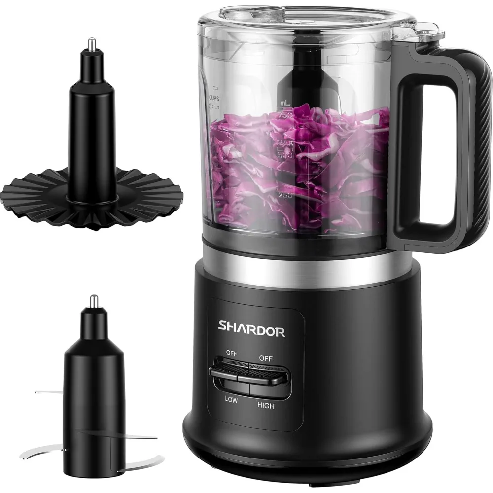 

Food Chopper, 4 Cup Mini and Fast Food Processor, Electric Meat Grinder with 2 Speed, 4 Stainless Steel Blades, and Whisk