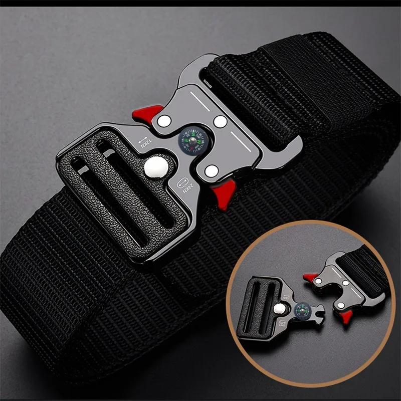 Compass Men Belt Outdoor Hunting Tactical Multi Function Combat Survival High Quality Corps Canvas For Nylon Male Luxury