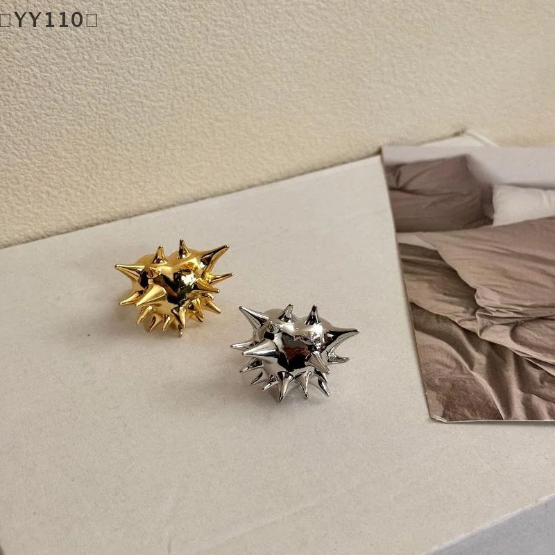 [[YY110] خواتم قنفذ البحر المعدنية الهندسية للنساء والرجال على الطراز الأوروبي الأمريكي مجوهرات عصرية على طراز الهيب هوب الشرير