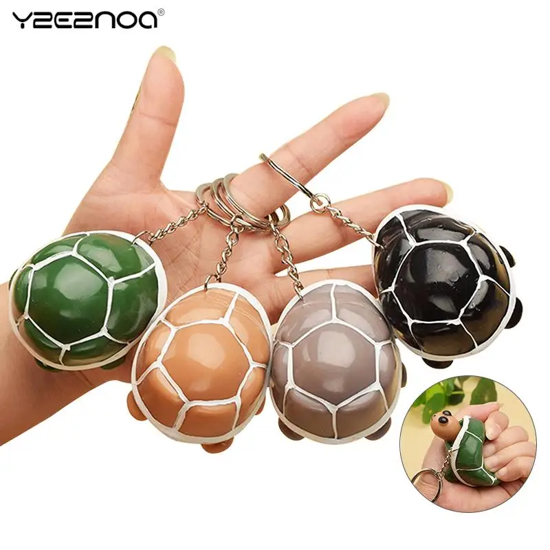 Fidget Toy Squeeze Toys Bubble Sensory Toy Keychain Cartoon Turtle Key Chains Anti Stress Pops It Fidget Toys Funny Gift 5colors