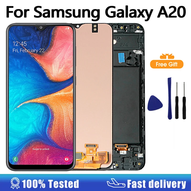 Super AMOLED Display For Samsung Galaxy A20 LCD Display Touch Screen Digitizer Assembly For Samsung A20 LCD SM-A205F LCD Display