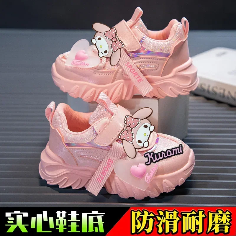 Sanrio hello kitty Sneakers girls high-top sports shoes kuromi spring and autumn new cartoon casual shoes children\'s board shoes