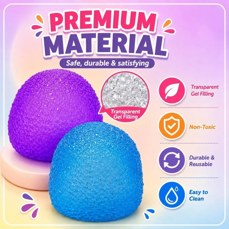 Gumdrop Squishy Toys Mini Candy Stress Ball Sensory Squeeze Toy Soft Hand Fidgets for Anxiety Relief Birthday Goodie Bag Fillers view 3