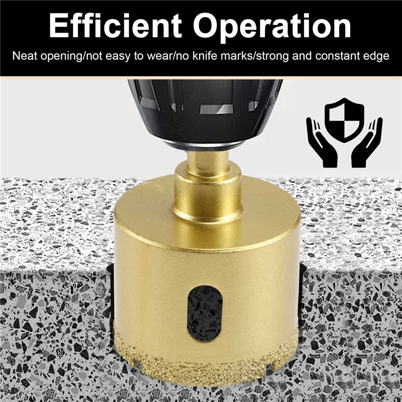 

BHBD-2PCS Сверло с резьбой, вакуумная пайка, алмазные сверла для сухой резки, 45 мм, кольцевая пила, резак для электрической ручной дрели