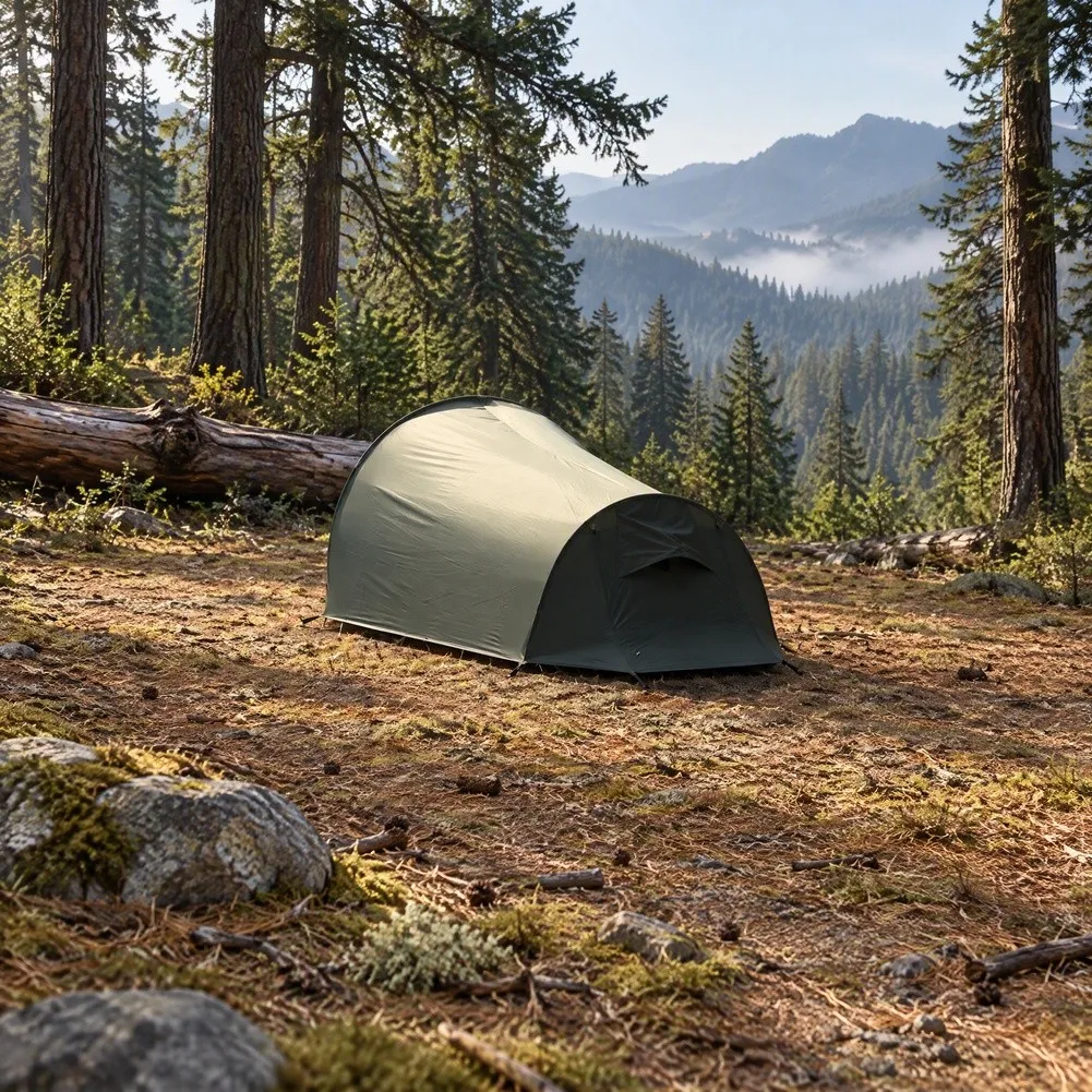 Lightweight Tunnel Tent Designed for Two Campers with Structural Stability from Aluminum Poles and All-Weather Coverage