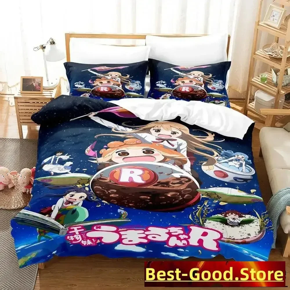 Himouto! Umaru-chan Bettwäsche-Set für Einzelbett, Twin, voll, Queen-Size-Bett, Bett-Set für Erwachsene und Kinder, Schlafzimmer, Bettbezug-Sets, Anime-Bettlaken-Set