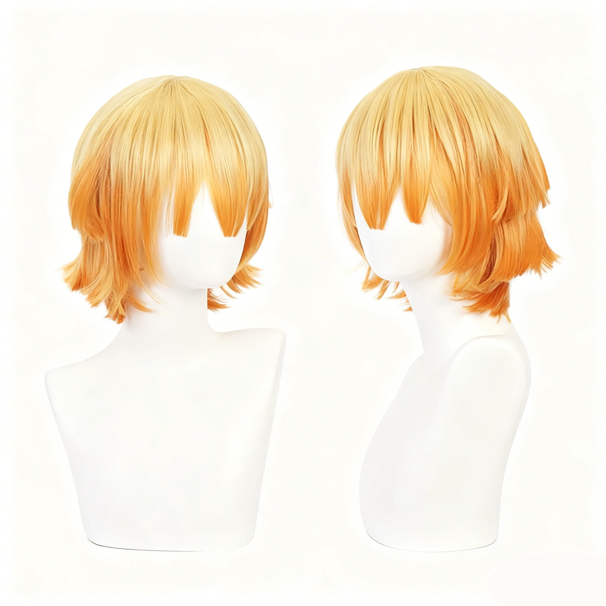 Agatsuma Zenitsu Cosplay perruque japonais Anime jeu de rôle perruques jaune Orange dégradé cheveux homme femme bande dessinée-con accessoires de déguisement