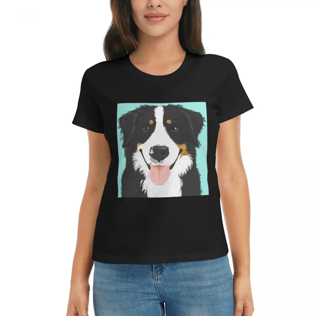 

Женская футболка с бернским зенненхунд, летние футболки с короткими рукавами, хлопковые футболки с круглым вырезом, одежда, топы, уличная одежда