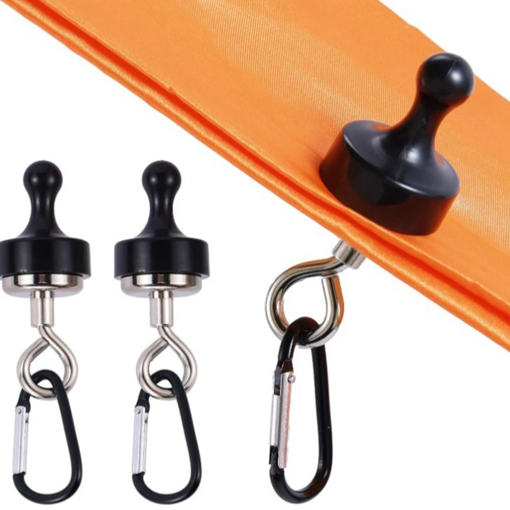 

1-20PCS Strong Magnetic Hooks Multipurpose Outdoor Tent Camping Light Hook Magnet Bearing Hanger D Type Mountaineering Buckle