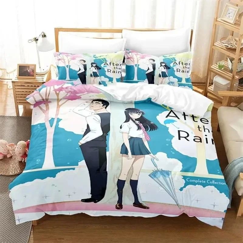 

3D Print Anime After The Rain Bedding Set Boys Girls Twin Queen King Size Duvet Cover Pillowcase Bed Boys Adult
