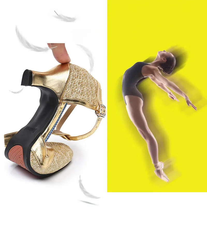 Chaussures de danse latine à semelle souple pour femmes, sandales carrées en plein air pour adultes, chaussures de danse de tango et de jazz, fête sociale, salle de Rh