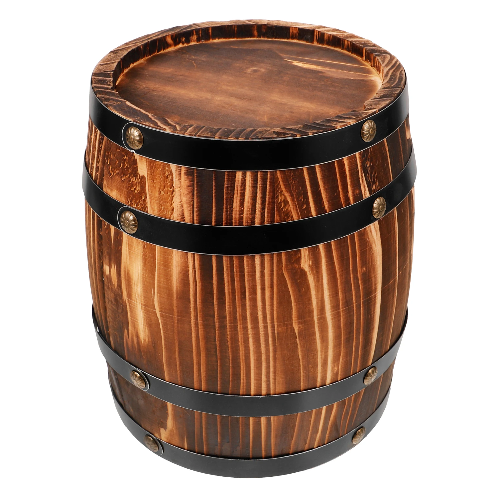 

Mini Oak Barrel Ornaments Decorative Barrels Rack Decorations Dark Brown Wooden