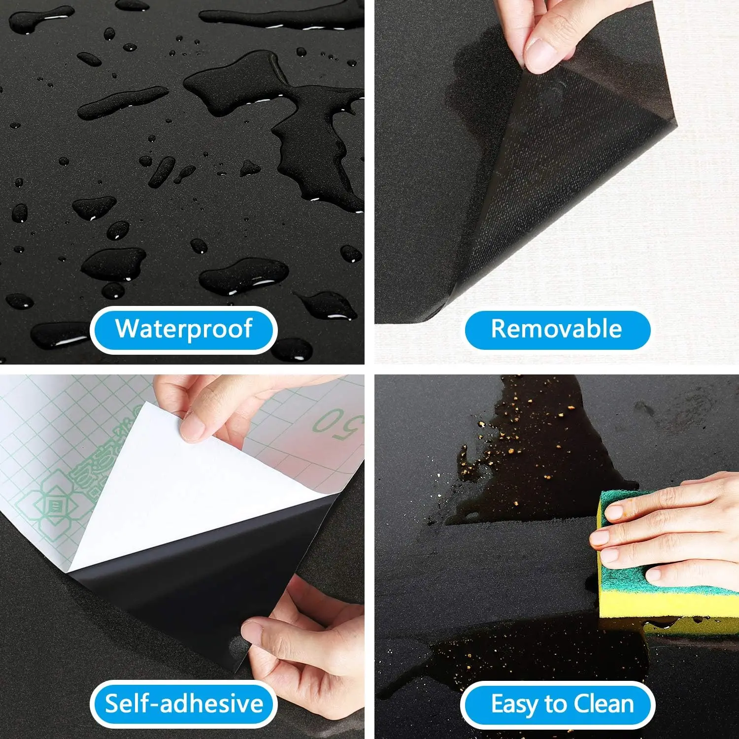 High Gloss Paste Furniture Plain Wall Stickers PVC Pearl Film Waterproof Wallpaper Room DIY Self-adhesive Wardrobe Kitchen Decor