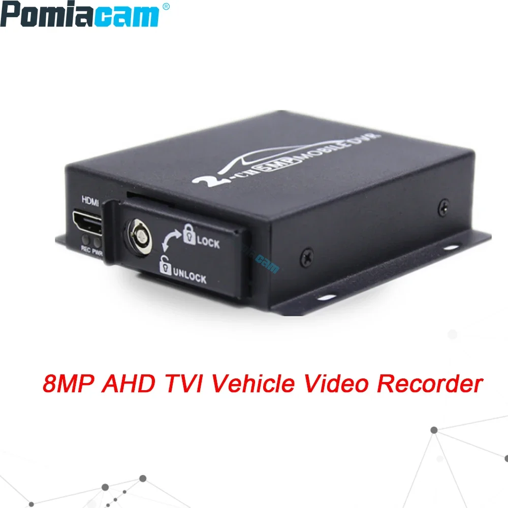 

2CH Mini Mobile DVR 8MP AHD TVI Vehicle Video Recorder with HDMI Output Remote Control Dual SD 128GB Support for Car Recording
