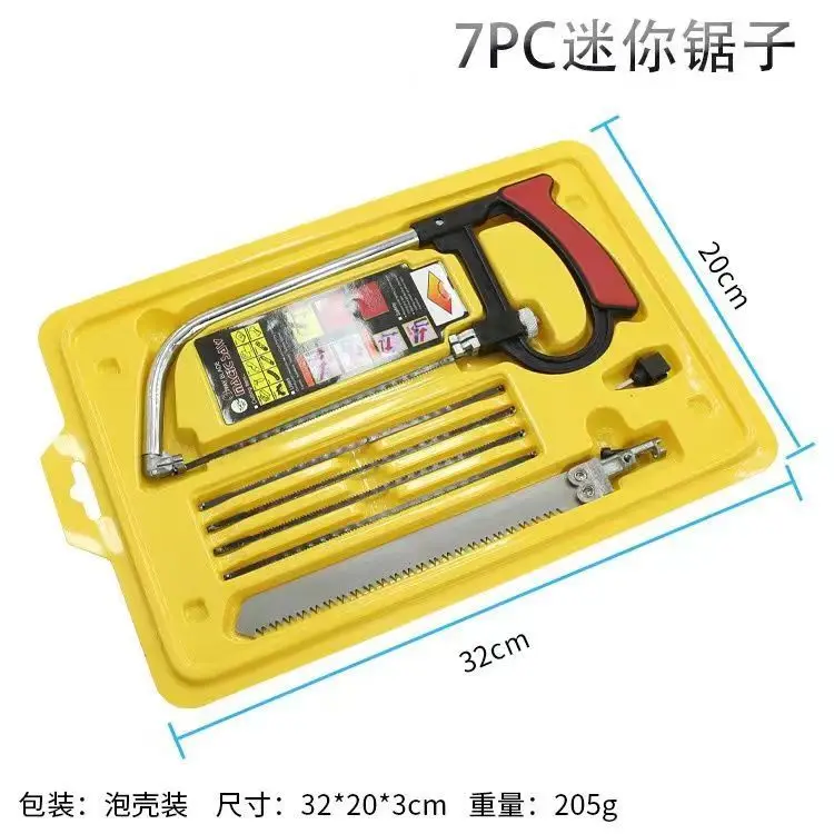 8in1 Multi-Purpose Hand Saw Kit Steel Saw for Metal Wood Glass DIY Woodworking Tool with 6 Blades