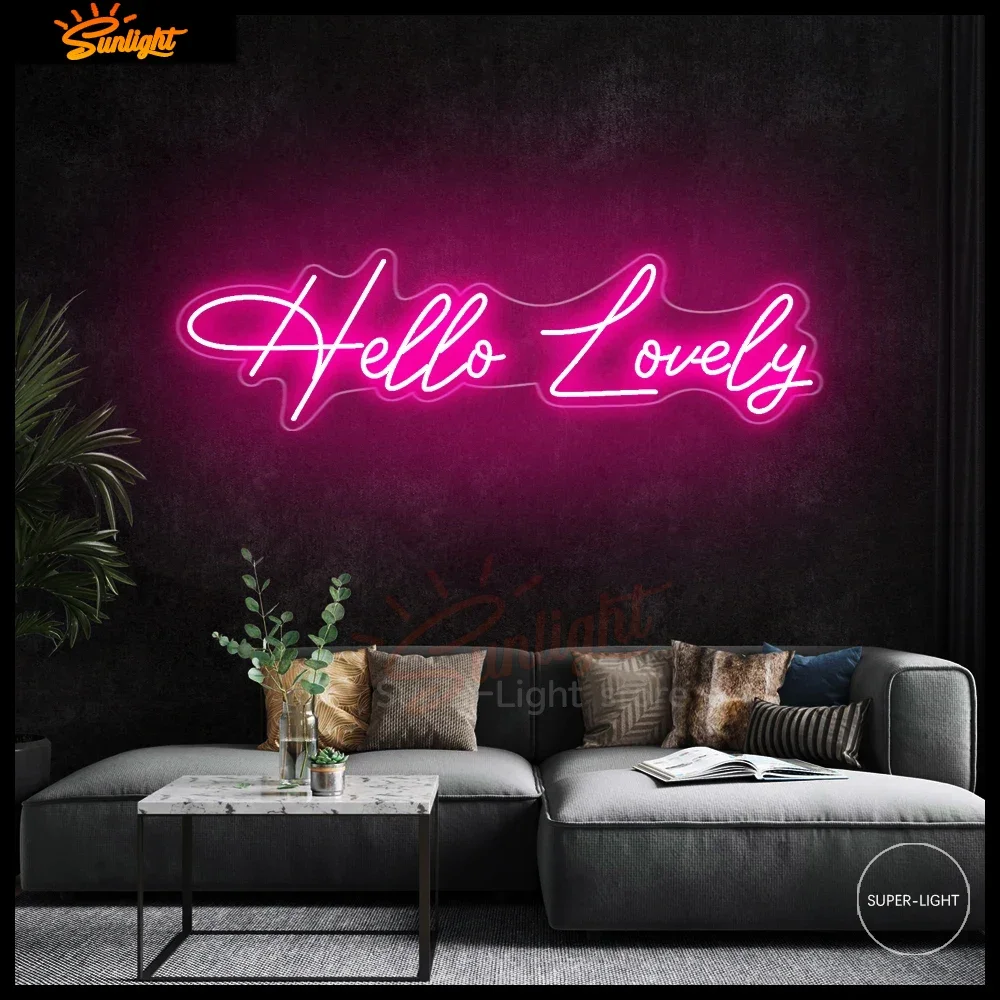 

Hello Lovely Neon Sign, Led Flex Neon Light, Wall Decor For Bedroom Home Propose Birthday Party, Wedding sign,Personalized Gif