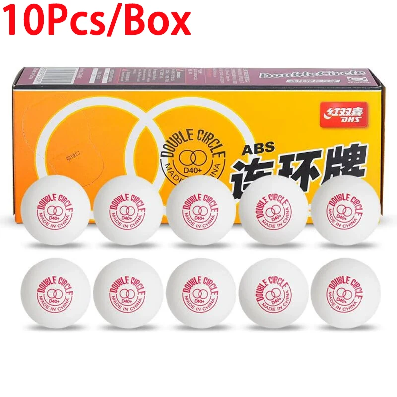 Double Circle Ping Pong Balls 10Pcs/Box DHS Table Tennis Ball Top Brand For Training To Playing Competition D40+ New Material