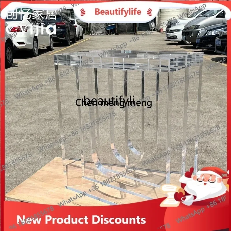 03 acrylic transparent table  suspended leg island table table feet T-shaped one-shaped support frame