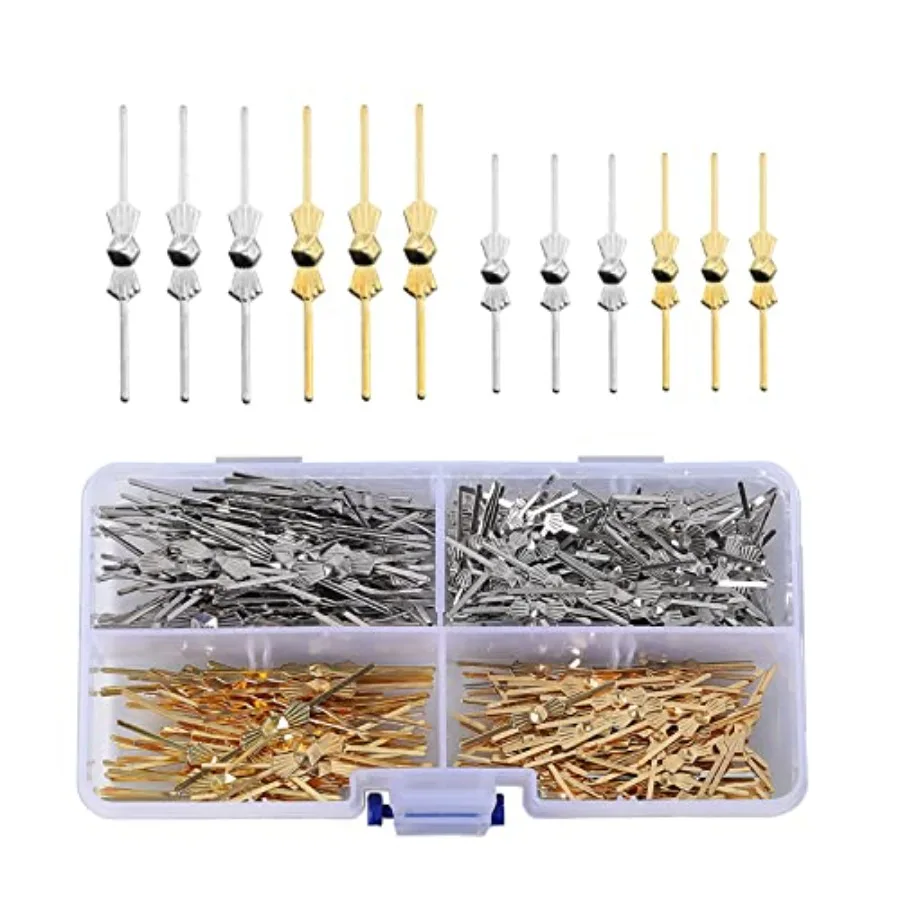 

600pcs Chandelier Crystal Connectors Clips Pins, 2 Size Chrome Bow Tie Clips for Fastening DIY Glass Lamp/Ceiling Light Replace