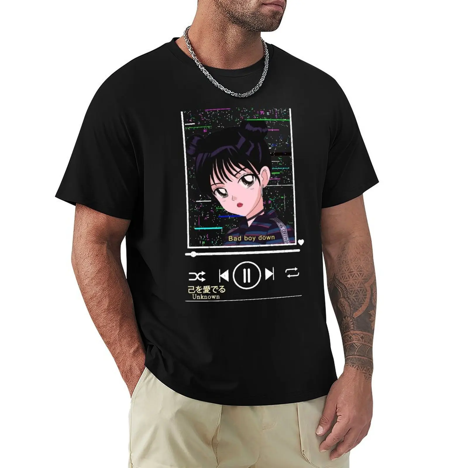 

Anime Girl Japanese Aesthetic anime Otaku Music player Theme T-Shirt Blouse customs design your own mens workout shirts